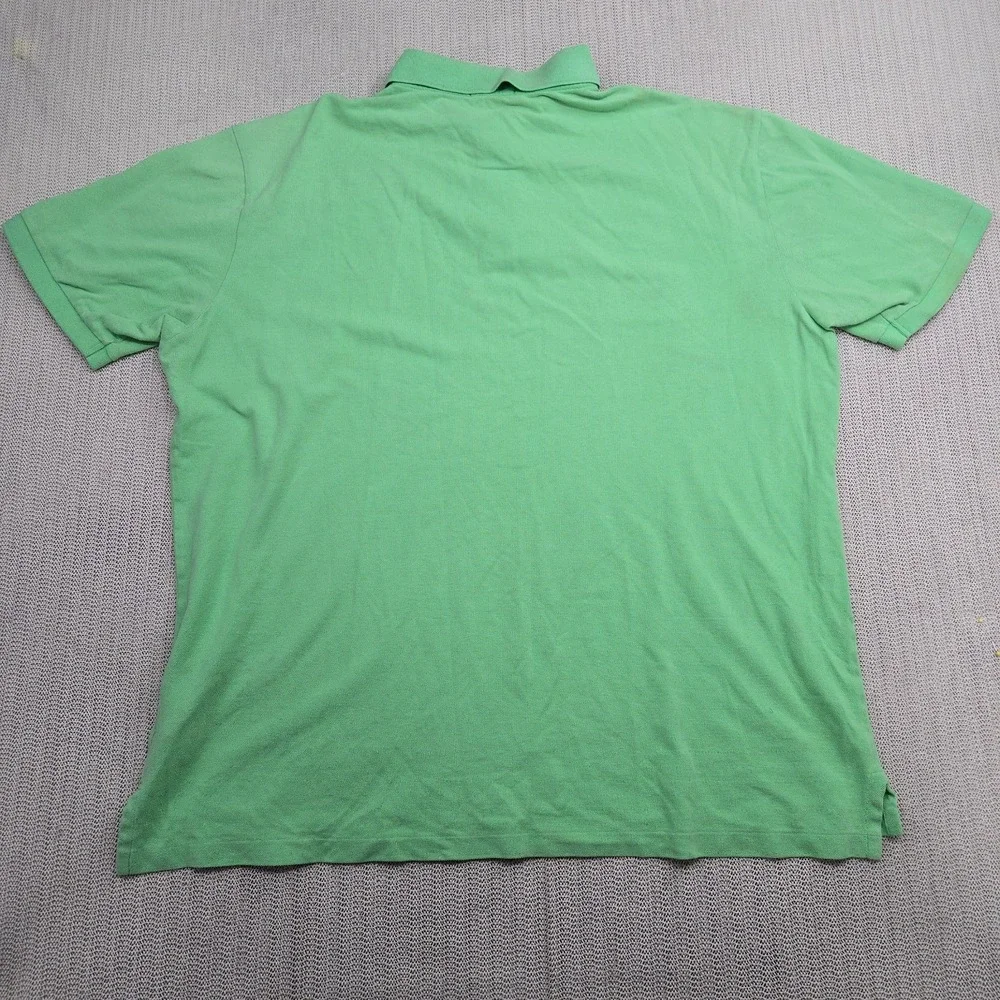 Polo Ralph Lauren Shirt Mens 2XLT Tall Green Short Sleeve Orange Pony Preppy